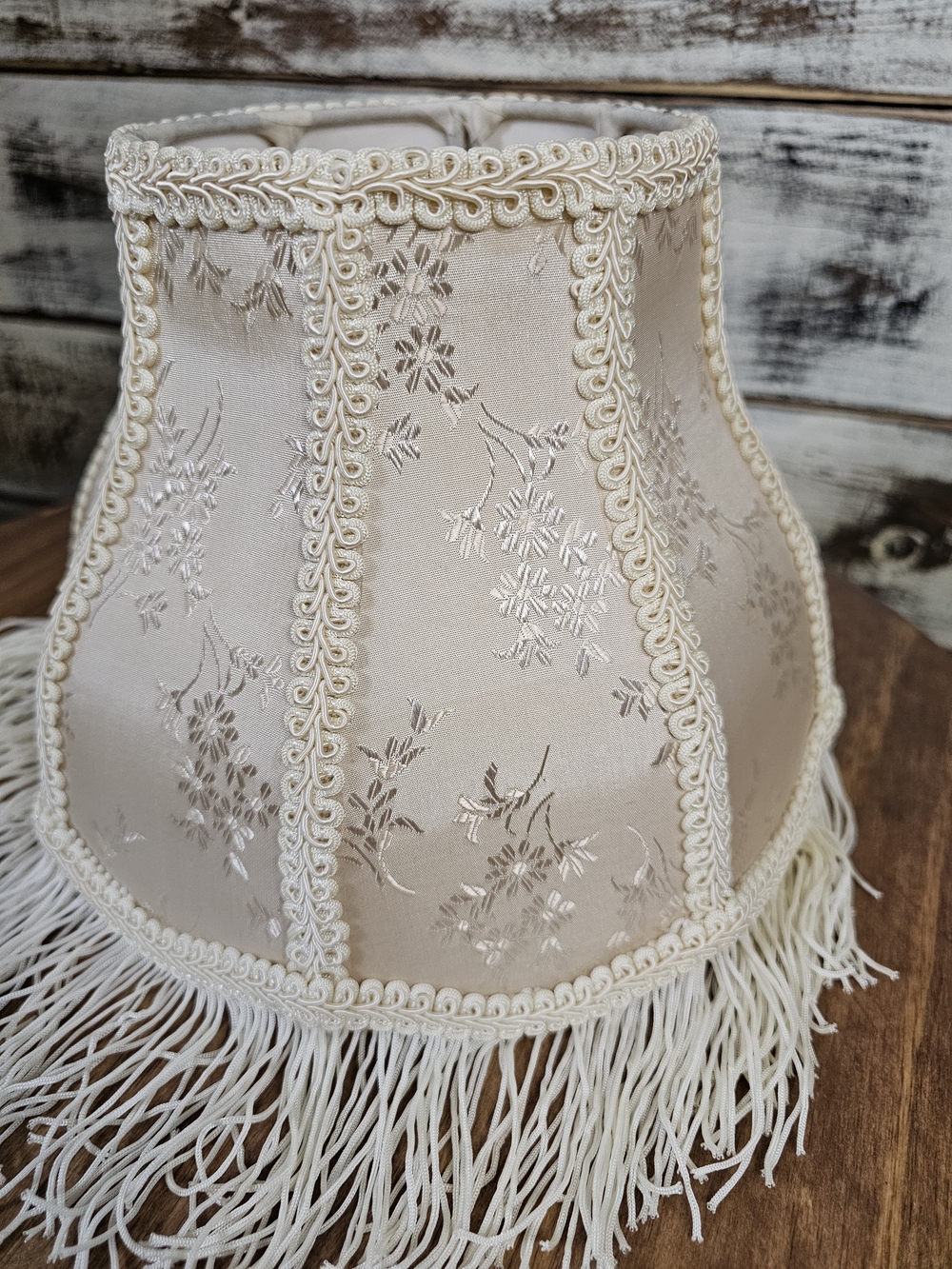 Vintage Beige Floral Fringe Lamp Shade - Picture 13 of 13